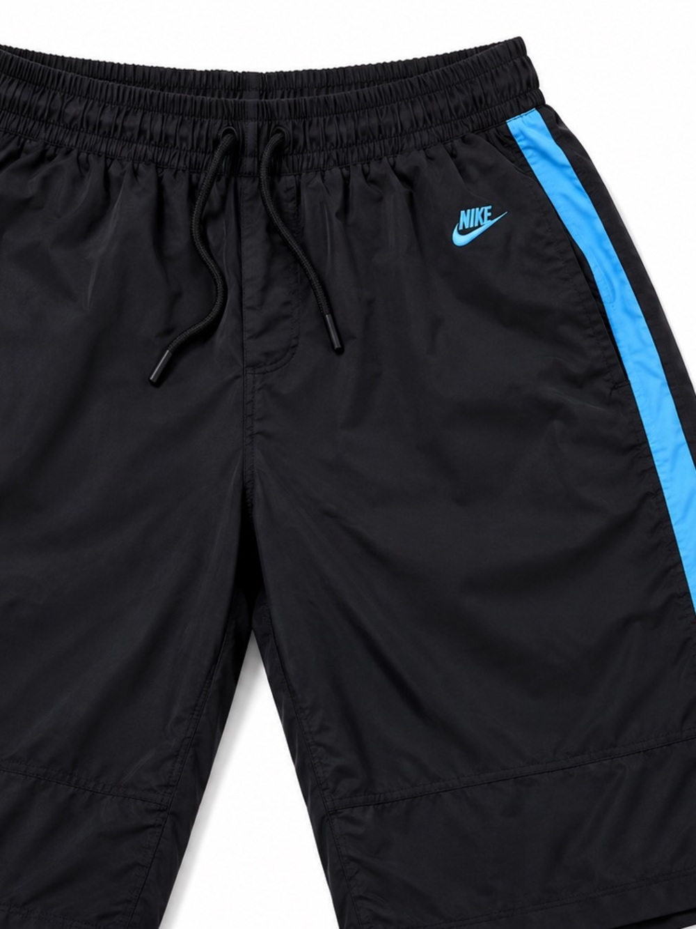 Vintage Nike Black and Blue Athletic Shorts Moisture-Wicking Design